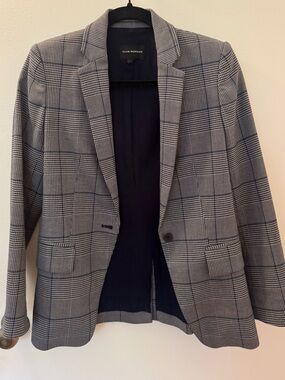 Club Monaco Glen Plaid Blazer Navy